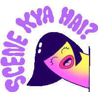 Enthusiastic Wriggler Peeks Out Saying Scene Kya Hai Sticker - Wriggle It Hey There Happy Stickers