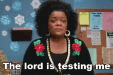 Yvette Nicole Brown The Lord Is Testing Me GIF - Yvette Nicole Brown The Lord Is Testing Me Community GIFs
