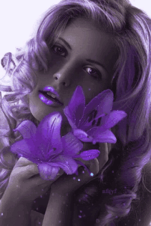 Woman Flower GIF - Woman Flower Purple GIFs