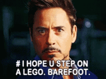 Lego Tony Stark GIF - Lego Tony Stark I Hope You Step On A Lego Barefoot GIFs