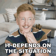 It Depends On The Situation Tyler Oakley GIF - It Depends On The Situation Tyler Oakley It Depends GIFs