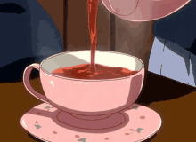 Anime Pink Cup GIF - Anime Pink Cup Tea GIFs