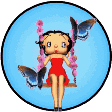 betty boop betty boop on swing 3d gifs artist butterflies sticker