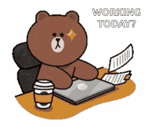 Brown Bear Typing GIF - Brown Bear Typing Laptop GIFs