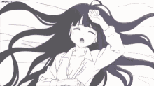 anime girl sleep wake up