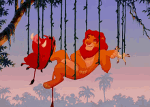 Chilling Lion King Style GIF - Lion King Simba Pumbaa GIFs