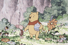 Winnie The Pooh Flowers GIF - Winnie The Pooh Flowers Lets Go GIFs