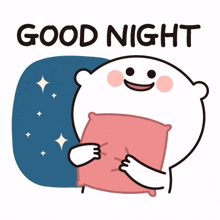 white red cheeks night time good night going to bed