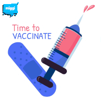 Miggi Time To Vaccinated Sticker - Miggi Time To Vaccinated Stickers