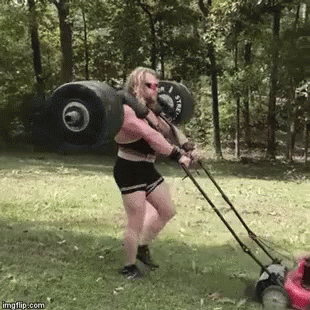 The perfect Mowing Lawn Cross Fit Animated GIF for your conversation. 