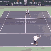 Daniil Medvedev Roger Federer GIF - Daniil Medvedev Roger Federer Drop Volley GIFs