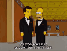 Stomach'S Full Of Vomiting Butterflies GIF - Butterflies Stomach Homer GIFs