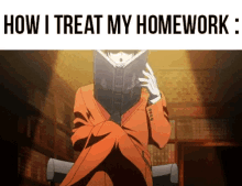 Anime How I Treat My Homework GIF - Anime How I Treat My Homework Homework GIFs