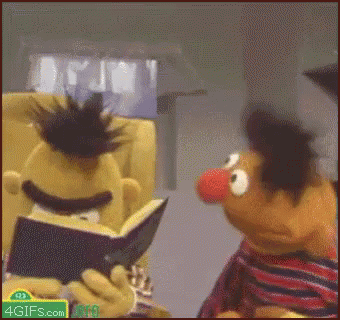 Bert And Ernie Reading GIF - Sesamestreet Books Scared - Discover & Share  GIFs