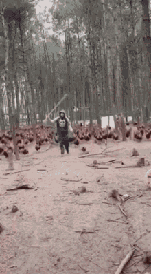 A Chicken Goes After A Human After Me Chicken GIF - A Chicken Goes After A Human Chicken After Me Chicken GIFs