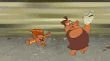 Sandy Chasing Thunk GIF - Dawnofthecroods Croods GIFs