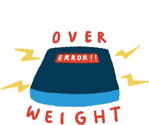 Scale With Caption Overweight In English Sticker Weighing Scale Error Over Weight Discover Share Gifs