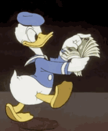 hahaha money donald duck disney get paid