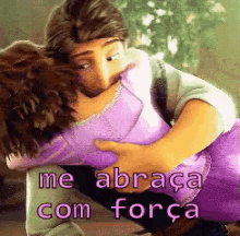 Rapunzel Flynnrider Meabraçacomforça Amor Abraço GIF - Rapunzel Flynn Rider Hug Me Tight GIFs