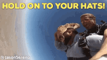 Hold On Hats GIF - Hold On Hats Sky Dive GIFs