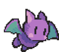Purple Bat Sticker - Purple Bat Pixel Art Stickers