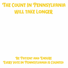 the count in pennsylvania will take longer voting overseas absentee ballots be patient every vote is counted
