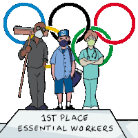 1st Place Essential Workers The Olympics Sticker - 1st Place Essential Workers The Olympics Tokyo2021 Stickers