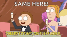 Rick And Morty Cheers To That Motherfucker GIF - Rick And Morty Cheers To That Motherfucker Cheers GIFs