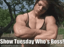 Tuesday Show Tuesday Whos Boss GIF - Tuesday Show Tuesday Whos Boss Muscle GIFs