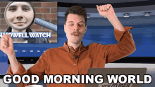 Good Morning World Benedict Townsend GIF - Good Morning World Benedict Townsend Youtuber News GIFs