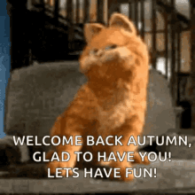 Garfield Welcome Back Autumn GIF - Garfield Welcome Back Autumn Hello Autumn GIFs