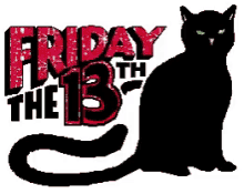 friday the13th black cat sticker