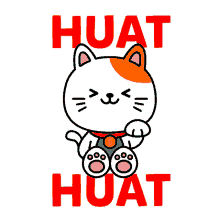 huat cny chinese new year lucky cat fortune cat