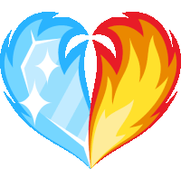 Ice And Fire Heart Heart Sticker - Ice And Fire Heart Heart Joypixels Stickers