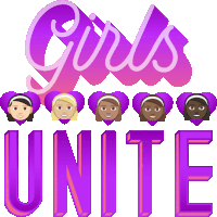 Girls Unite Woman Power Sticker - Girls Unite Woman Power Joypixels Stickers