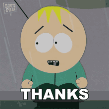 Thanks Butters Stotch GIF - Thanks Butters Stotch South Park GIFs