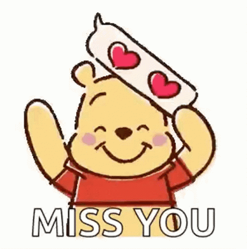 Miss You Winnie The Pooh Winnie The Pooh Cute Gif - Winnie The Pooh Cute Hearts - Discover & Share  Gifs