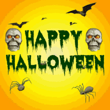 Happy Halloween Spiders GIF - Happy Halloween Spiders Bats GIFs