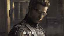Wesker Water GIF - Wesker Water Drink Water GIFs