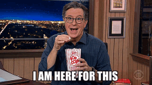Stephen Colbert Late Show GIF - Stephen Colbert Late Show Popcorn GIFs