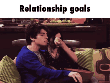 Relationship Goals GIF - Relationship Goals Selena Gomez Eating Popcorn GIFs