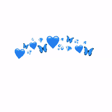 blue hearts butterfly diamond