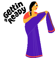 Sanjana Adjusts Sari With Caption 'Getting Ready'. Sticker - Good Morning Getting Ready Google Stickers