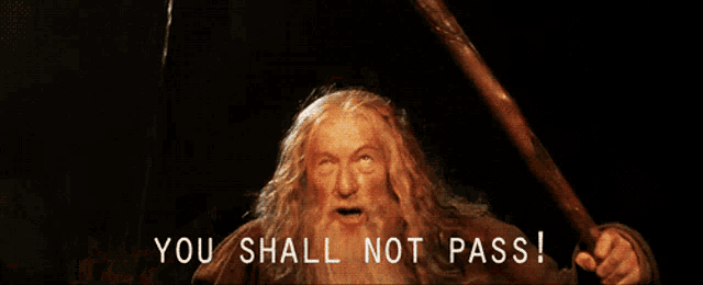 Gandalf says, YOU SHALL NOT PASS
