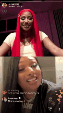 Nicki Minaj Megan Thee Stallion GIF - Nicki Minaj Megan Thee Stallion Live Ig GIFs