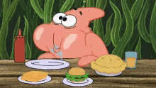 spongebob chew patrick food eating