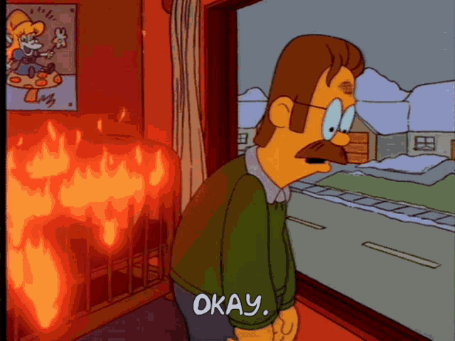 Fire Flanders Gif Fire Flanders Simpsons Discover Share Gifs