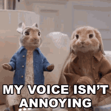 My Voice Isnt Annoying Peter Rabbit GIF - My Voice Isnt Annoying Peter Rabbit Benjamin Bunny GIFs