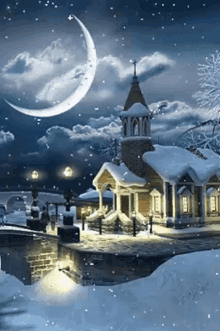Snowy Church GIF - Snowy Church GIFs