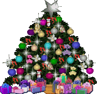 Christmas Tree Presents Sticker - Christmas Tree Presents Shiny Stickers